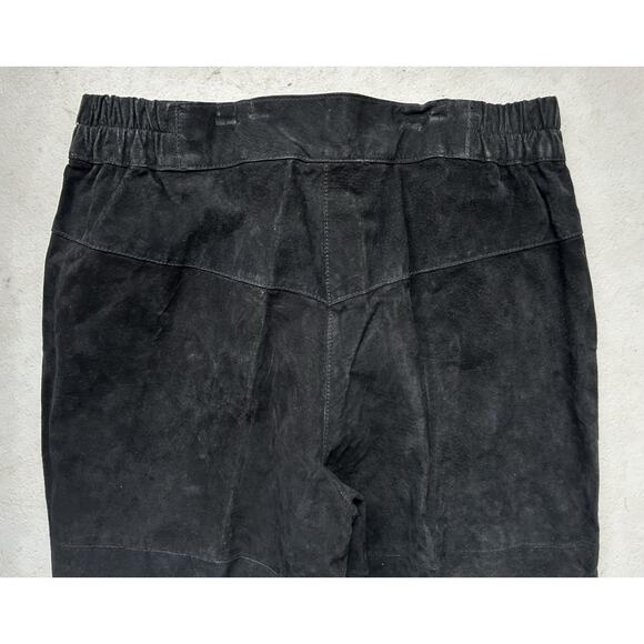 Vintage Black Suede Pants Grommet Studded Rocker Goth Punk Biker Style Large - Picture 8 of 9